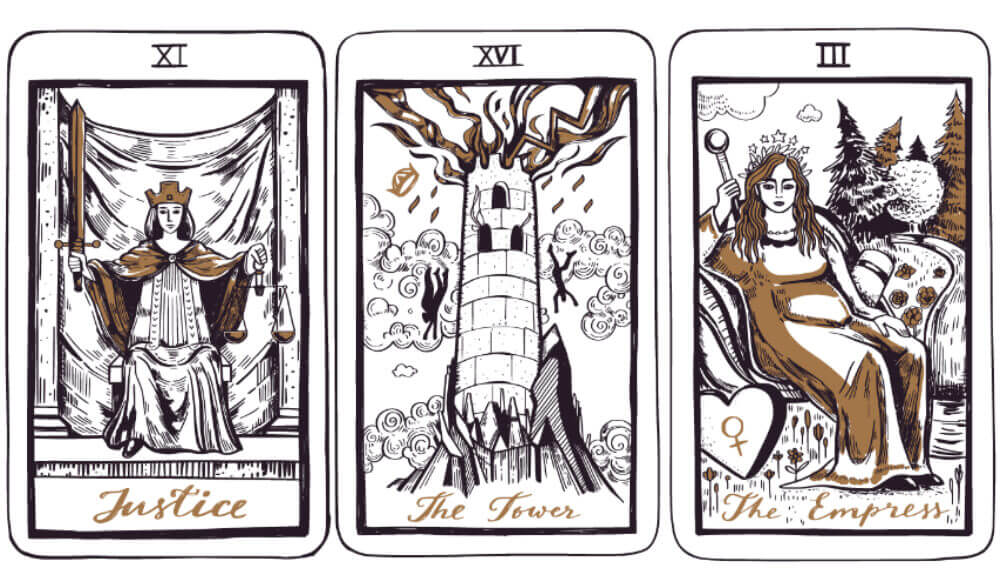 Februári tarot jóslat: Kiegyenlítődés, Torony, Császárnő